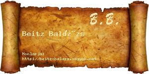 Beitz Balázs névjegykártya